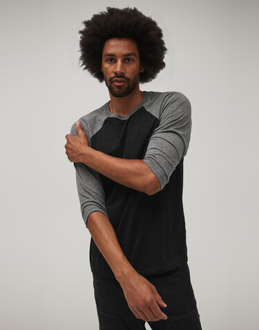 Bella Unisex 3/4 Sleeve Baseball T-Shirt, Black/White, M bedrucken, Art.-Nr. 163061504