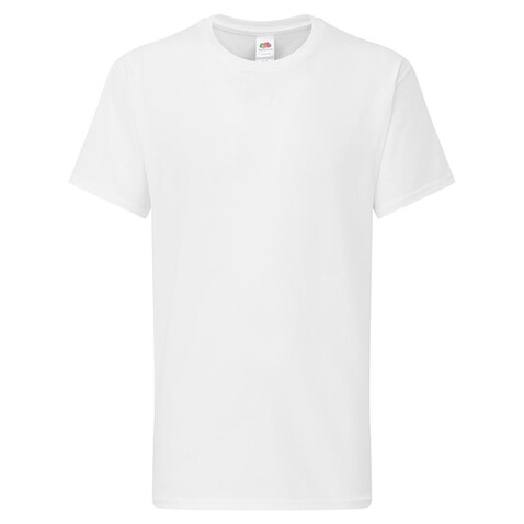 Fruit of the Loom Kids` Iconic 195 T, White, 104 (3-4) bedrucken, Art.-Nr. 168010003