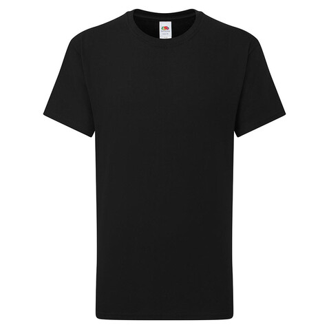 Fruit of the Loom Kids` Iconic 195 T, Black, 128 (7-8) bedrucken, Art.-Nr. 168011015