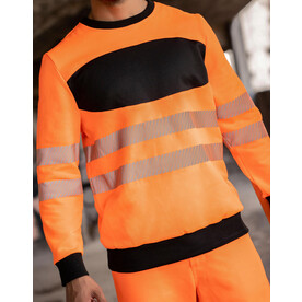 Korntex EOS - Hi-Vis Sweatshirt, Orange/Black, S bedrucken, Art.-Nr. 203134601