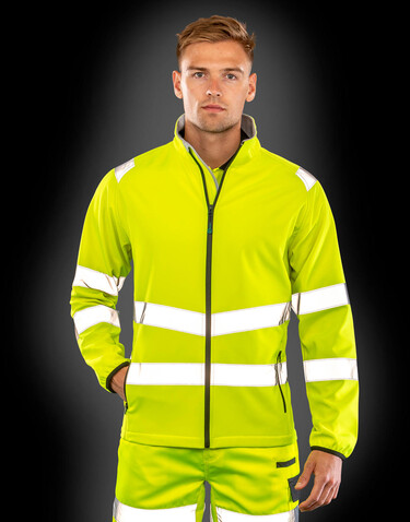 Result Recycled Printable Safety Softshell, Fluorescent Orange, S bedrucken, Art.-Nr. 209334051