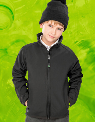 Result Recycled 2-Layer Printable J/Y Softshell Jacket, Black, S (5-6) bedrucken, Art.-Nr. 210331013