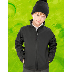 Result Recycled 2-Layer Printable J/Y Softshell Jacket, Black, S (5-6) bedrucken, Art.-Nr. 210331013