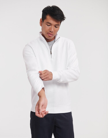 Russell Europe Authentic 1/4 Zip Sweat, White, 2XL bedrucken, Art.-Nr. 211000007