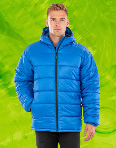 Result Recycled Hooded Padded Parka, Black, S bedrucken, Art.-Nr. 212331011