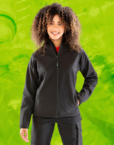 Result Women`s Recycled 3-Layer Hooded Softshell, Black, L bedrucken, Art.-Nr. 213331015