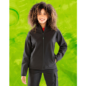 Result Women`s Recycled 3-Layer Hooded Softshell, Black, XS bedrucken, Art.-Nr. 213331012