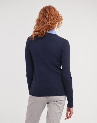 Russell Europe Ladies’ V-Neck Knitted Pullover, French Navy, 4XL bedrucken, Art.-Nr. 219002019