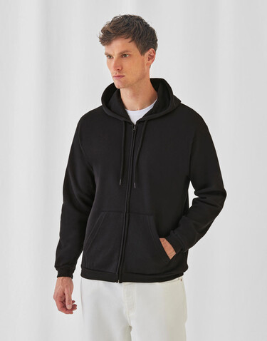 B &amp; C ID.205 50/50 Hooded Full Zip Sweat Unisex, Black, XS bedrucken, Art.-Nr. 222421012