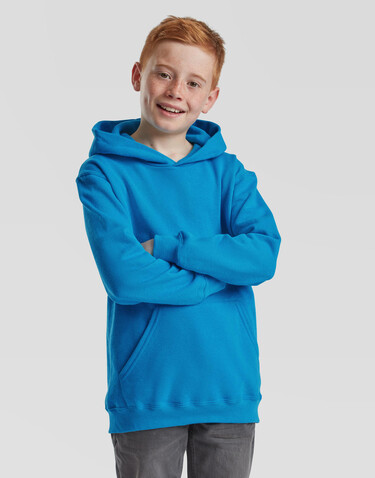 Fruit of the Loom Kids` Classic Hooded Sweat, Black, 152 (12-13) bedrucken, Art.-Nr. 280011017