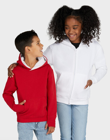 SG Contrast Hooded Sweatshirt Kids, Navy/Light Oxford, 128 (7-8/L) bedrucken, Art.-Nr. 280522665