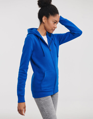 Russell Europe Ladies` Authentic Zipped Hood, Black, L bedrucken, Art.-Nr. 283001015