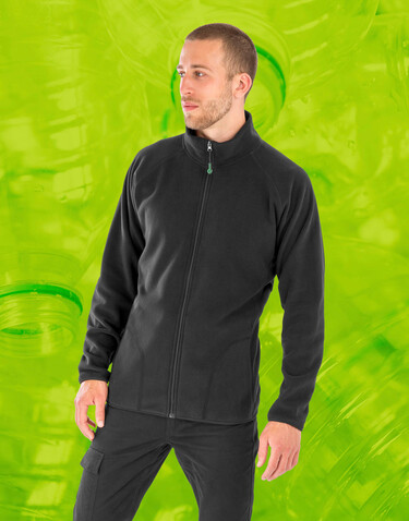 Result Recycled Microfleece Jacket, Black, XS bedrucken, Art.-Nr. 284331012