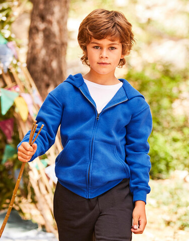 Fruit of the Loom Kids` Premium Hooded Sweat Jacket, Black, 116 (5-6) bedrucken, Art.-Nr. 298011014