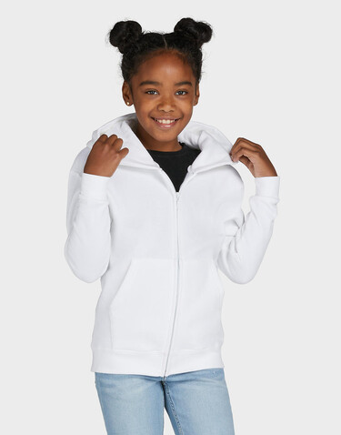 SG Hooded Full Zip Kids, White, 104 (3-4/S) bedrucken, Art.-Nr. 298520003