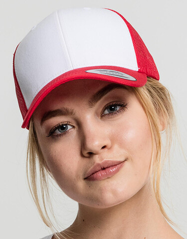 Yupoong Retro Trucker Colored Front, Black/White/Black, One Size bedrucken, Art.-Nr. 303731800