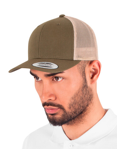 Yupoong Retro Trucker 2-Tone, Coyote Brown/Black, One Size bedrucken, Art.-Nr. 307737640