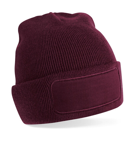 Beechfield Original Patch Beanie, Burgundy, One Size bedrucken, Art.-Nr. 319694480