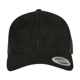 Flexfit Suede Leather Trucker Cap, Black, One Size bedrucken, Art.-Nr. 340681010