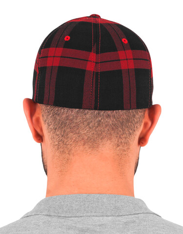 Flexfit Tartan Plaid Cap, Black/Grey, S/M bedrucken, Art.-Nr. 345681601
