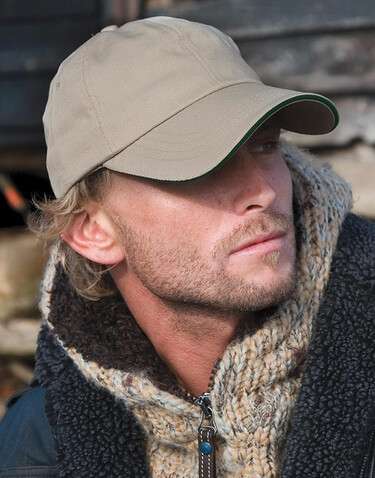 Result Caps Heavy Cotton Drill Cap, Red/Black, One Size bedrucken, Art.-Nr. 370344510