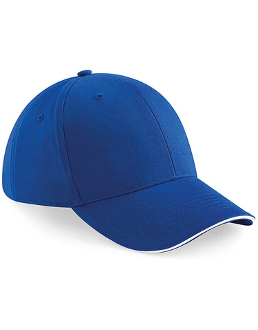 Beechfield Athleisure 6 Panel Cap, Bright Royal/White, One Size bedrucken, Art.-Nr. 371693510