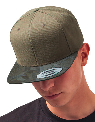 Flexfit Camo Visor Snapback, Olive Camo, One Size bedrucken, Art.-Nr. 392685310 Flexfit Camo Visor Snapback, Olive Camo, One Size bedrucken, Art.-Nr. 392685310
