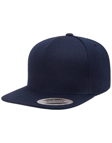 Flexfit Premium 5 Panel Snapback, Black/Black, One Size bedrucken, Art.-Nr. 399681510