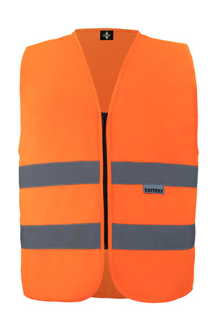 Korntex Safety Vest with Zipper Cologne, Orange, S bedrucken, Art.-Nr. 406134102