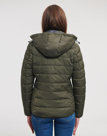 Russell Europe Ladies` Hooded Nano Jacket, Black, XS bedrucken, Art.-Nr. 424001012