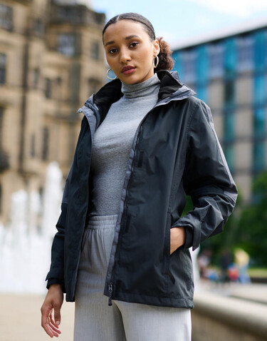 Regatta Ladies` Defender III 3-In-1 Jacket, Black/Seal Grey, 10 (36) bedrucken, Art.-Nr. 424171513