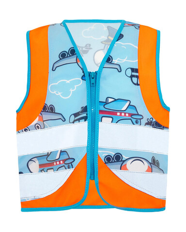 Korntex Children`s Safety Vest Action, Plane Orange, XS bedrucken, Art.-Nr. 432138122