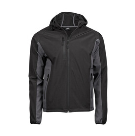 Tee Jays Hooded Lightweight Performance Softshell, Black/Dark Grey, S bedrucken, Art.-Nr. 435541532
