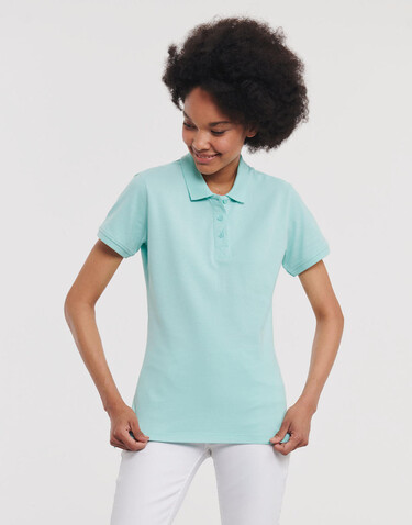 Russell Europe Ladies` Pure Organic Polo, White, XS bedrucken, Art.-Nr. 504000002