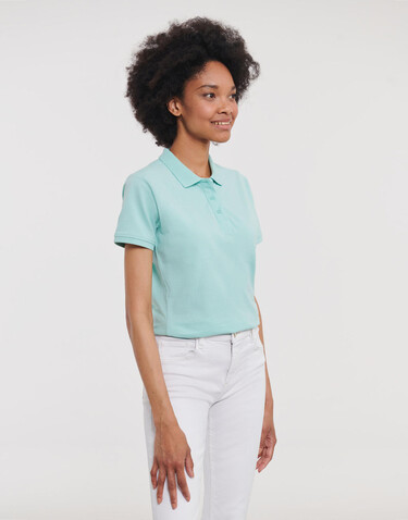 Russell Europe Ladies` Pure Organic Polo, White, XS bedrucken, Art.-Nr. 504000002