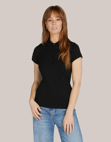 SG Signature Tagless Polo Stretch Women, Dark Black, S bedrucken, Art.-Nr. 510521043