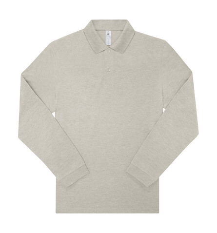 B &amp; C My Polo 210 LSL, Heather Grey Fog, XL bedrucken, Art.-Nr. 530421095