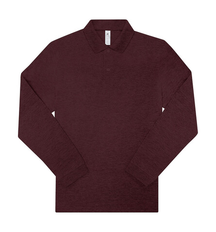 B &amp; C My Polo 210 LSL, Heather Burgundy, 2XL bedrucken, Art.-Nr. 530424526