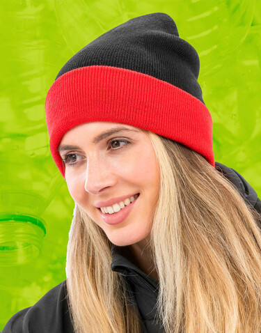 Result Recycled Black Compass Beanie, Black/Grey, One Size bedrucken, Art.-Nr. 602331510