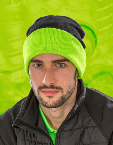 Result Recycled Black Compass Beanie, Black/Grey, One Size bedrucken, Art.-Nr. 602331510