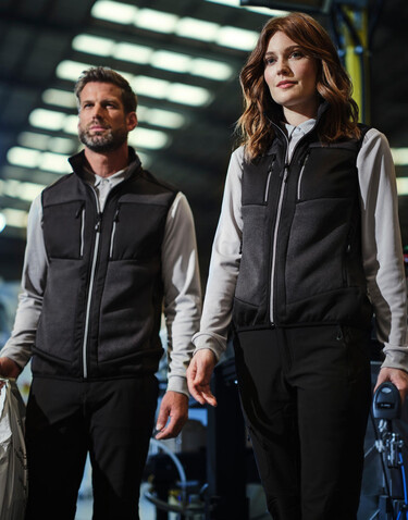 Regatta E-Volve Stretch Hybrid Midlayer Bodywarmer, Ash/Black, XS bedrucken, Art.-Nr. 604171592