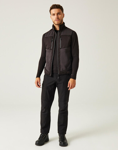 Regatta E-Volve Stretch Hybrid Midlayer Bodywarmer, Ash/Black, XS bedrucken, Art.-Nr. 604171592