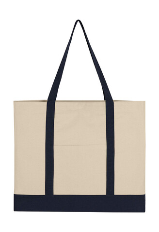 SG ACCESSORIES - BAGS Canvas Shopping Bag, Natural/Navy, One Size bedrucken, Art.-Nr. 605570580