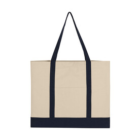 SG ACCESSORIES - BAGS Canvas Shopping Bag, Natural/Navy, One Size bedrucken, Art.-Nr. 605570580