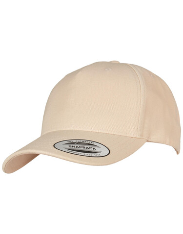 Flexfit 5-Panel Premium Curved Visor Snapback Cap, White, One Size bedrucken, Art.-Nr. 617680000