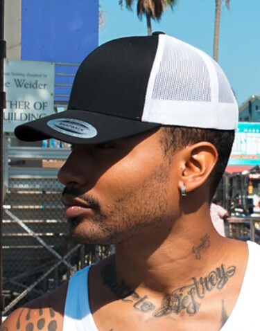 Flexfit Classics Recycled Retro Trucker Cap 2-Tone, Navy/White, One Size bedrucken, Art.-Nr. 623682540
