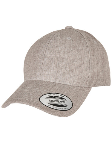 Flexfit Premium Curved Visor Snapback Cap, Heather Grey, One Size bedrucken, Art.-Nr. 626681230