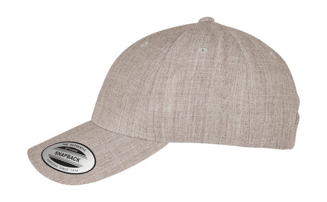 Flexfit Premium Curved Visor Snapback Cap, Heather Grey, One Size bedrucken, Art.-Nr. 626681230