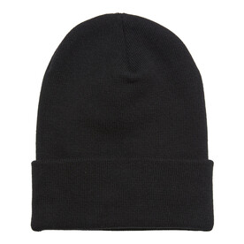 Flexfit Heavyweight Organic Long Beanie, Black, One Size bedrucken, Art.-Nr. 630681010