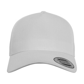 Flexfit 5-Panel Curved Classic Snapback, White, One Size bedrucken, Art.-Nr. 631680000